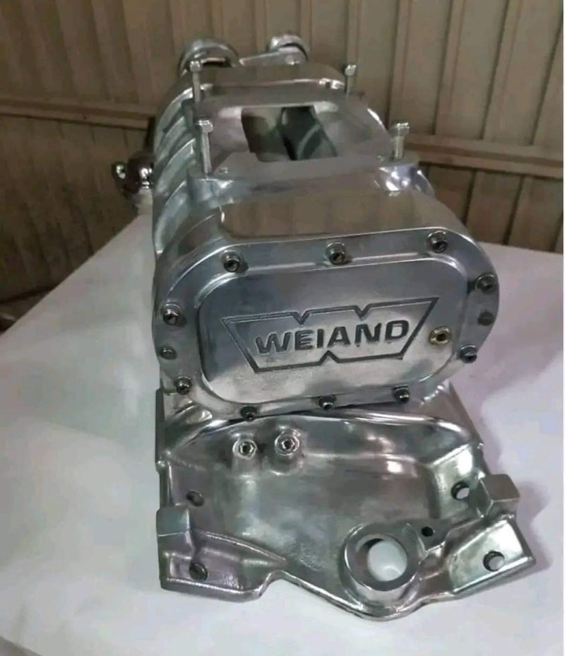 Cargue la imagen en el visor de la galería, Polished Weiand 177 Blower for SBC - Complete Set in Excellent Condition!