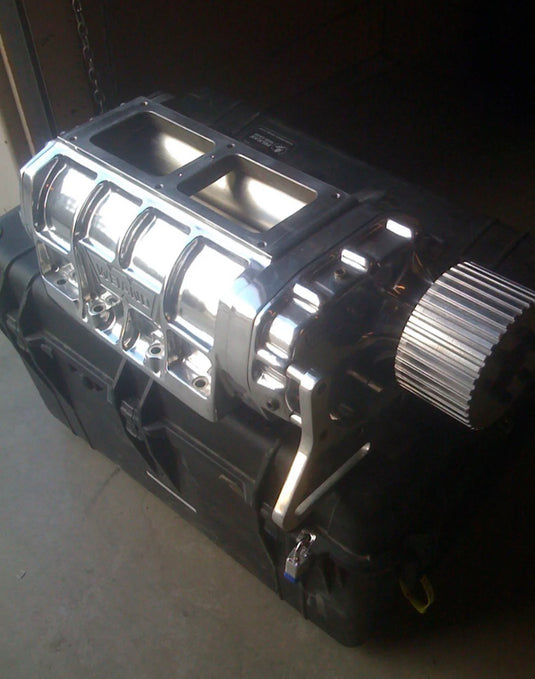 Polished Weiand 6-71 supercharger setup