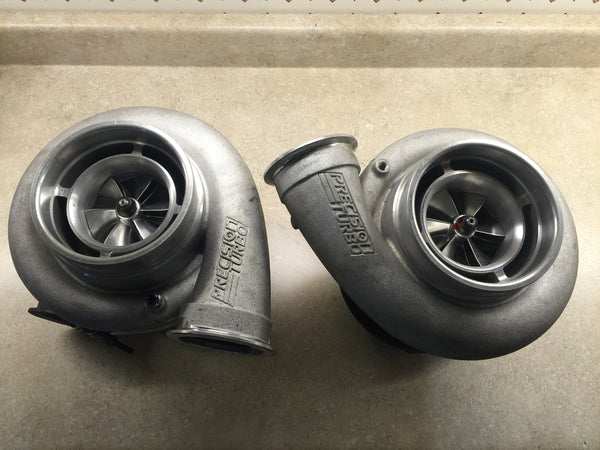 Load image into Gallery viewer, Custom Look, Max Power: 90MM Precision Pro Mod Journal Bearing Twin Turbos (Black Hot)
