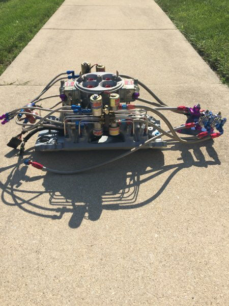 Load image into Gallery viewer, BBC 10.2 Deck Intake w/ Pro Systems 1300 Nitrous Carb &amp; Complete 2-Stage NOS Fogger System

