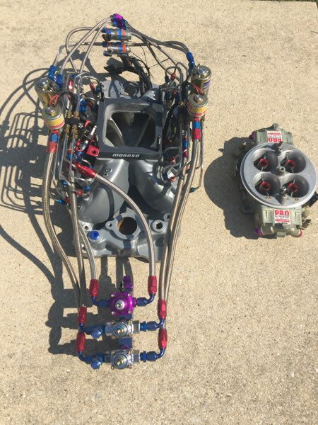 BBC 10.2 Deck Intake w/ Pro Systems 1300 Nitrous Carb & Complete 2-Stage NOS Fogger System